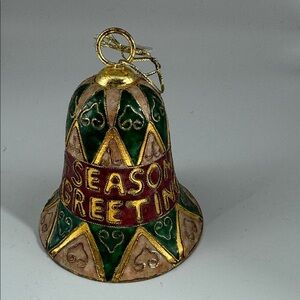 Elegant Floral Holiday Bell Christmas Ornament